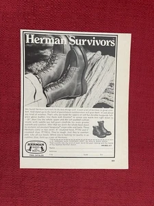 Anuncio impreso de zapatos Herman 1974 vintage Herman Survivors botas anuncio - Imagen 1 de 3
