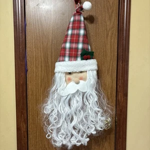 Holiday Style Plush Santa Head Hanging Decoration, Approx. 8" x 27" NWT - Picture 1 of 5