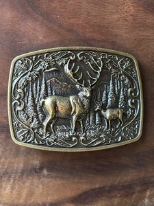 Men  Metal Cowboys Belt Buckle Deer Nature Hunter Western Fashion Jewelry - Picture 1 of 3