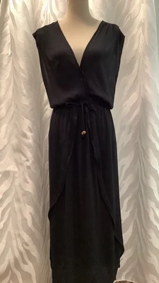 Raviya черный полу чистый без рукавов спереди разрез макси платье купальник прикрытие 1 X - Изображение 1 из 4