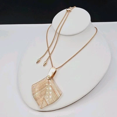 Collar Kendra Scott Aislinn Polvo Oro Vidrio Oro Rosa 32" Colgante Ajustable Foto 1 de 4