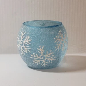 Candelabro votivo copo de nieve azul esmerilado interiores para el hogar - Imagen 1 de 8