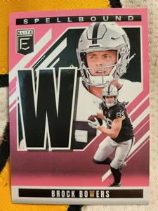 Brock Bowers Pink Spellbound "W" #22. Los Vegas Raiders. 2025 Donruss Elite - Bild 1 von 2