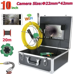 10" TFT 20M WiFi Wireless 22mm 1000 TVL Camera Pipe Sewer Inspection IP68 APP - Picture 1 of 12