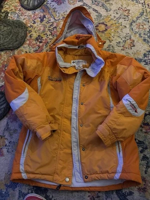 Mens Colombia Puffer Jacket Size Medium Challenge Series Orange - Image 1 of 4