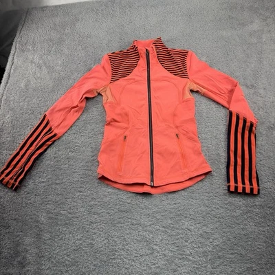 Chaqueta Lululemon Define para mujer talla 4 naranja brillante y negra Foto 1 de 4