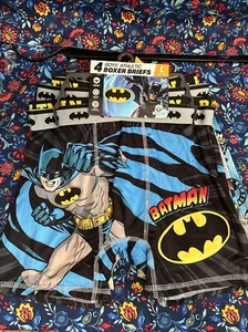 BioWorld/Batman~ NEW♈Boy's 4 pack Athletic Boxer Briefs size 10-12 L~Multi - Picture 1 of 1