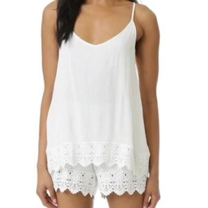 MISA Blanco Crochet Encaje Mameluco Pantalones Cortos Gauzy Pantalones Cortos Sin Mangas Nupcial X-Pequeño - Imagen 1 de 12