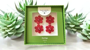 Kate Spade New York x Target - Red Floral Linear Earrings Limited Edition - Picture 1 of 6