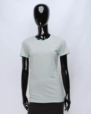 Camiseta Mujer ICEBREAKER Lana Merino Rayas Gris Claro Como Nueva Manga Corta Talla S Foto 1 de 4