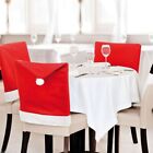 Santa Claus Charming Red Hat Party Ornaments Table Decor Christmas Chair Cover