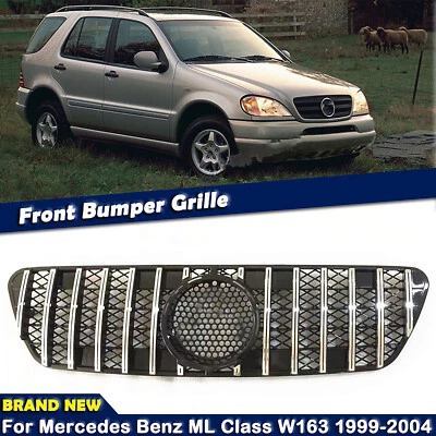 Kit de carrocería parrilla delantera plateada para Benz W163 clase ML 1999 2000 2001-2004 Foto 1 de 4
