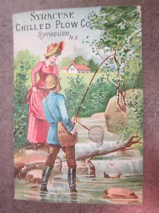 Syracuse Chilled Plow Co NY Victorian Trade Card Reversible Or Hill-Side Plows - Picture 1 of 2