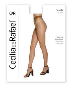 Pantimedias Cecilia de Rafael SEVILLA 15 Denier Brillantes Brillantes Transparentes HECHAS EN ITALIA - Imagen 1 de 12