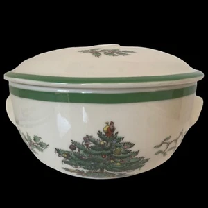 Spode Christmas Tree Pattern Round Lidded Serving Casserole Dish - Picture 1 of 10