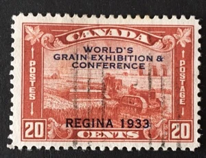 Canada "World's Grain Exhibition" 1933 VFU 20c Stamp with O/P Light Hinged - Picture 1 of 2