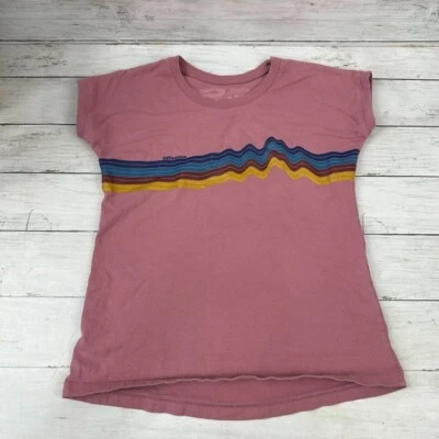 Patagonia Girls SIZE Large (12) short Sleeve T-Shirt Graphic purple - Image 1 of 4