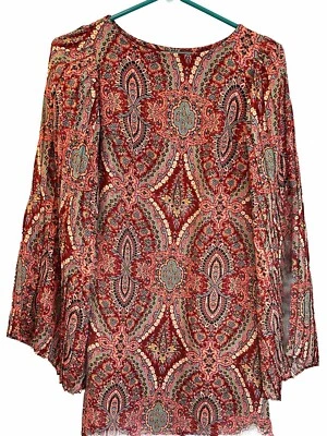 Vestido Fire Los Angeles Talla XS Hippy Boho Mod Plisado Mangas Campana Súper Lindo Foto 1 de 4