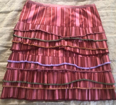 CYNTHIA CYNTHIA STEFFE womens 6 tiered SKIRT mini pleats  - Image 1 of 4