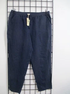 "NEW" MAX STUDIO / ORG $78  🌸  SIZE 2X==DARK BLUE /  LINEN / PULL ON PANTS - Picture 1 of 8