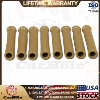 8x 2500°F TITANIUM SPARK PLUG WIRE BOOTS HEAT SHIELD PROTECTOR SLEEVE SBC BBC US - Image 1 of 4