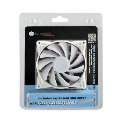 Silverstone FM93 92mmx25mm Speed Control Sleeve Bearing White Fan - Image 1 of 4