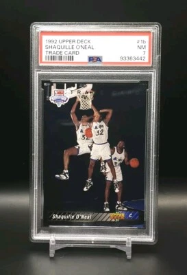 1992 SHAQUILLE O'NEAL UPPER DECK TRADE CARD PSA 7 #1B ROOKIE CARD - Image 1 of 2