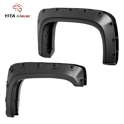 4PCS Fender Flares for 07-14 Chevy Silverado 1500 2500HD 3500HD Pocket Rivet - Image 1 of 4
