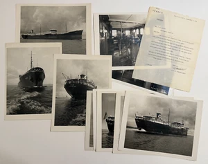 WWII SS Ohio Texaco Tanker Hero of Malta pacchetto di 10 fotografie e lettere - Foto 1 di 13