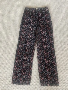 REBECCA TAYLOR La Vie Pants Size 28 Lisette Velveteen Floral Straight High Waist - Picture 1 of 10