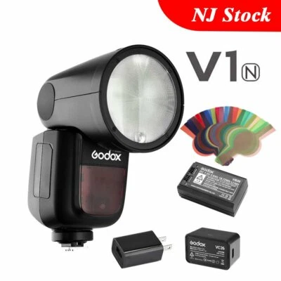 Godox V1-N 2.4G TTL 1/8000s GN60 HSS Li-on Round Head Camera Flash For Nikon - Image 1 of 4