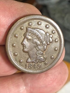 1849 Large Cent - Picture 1 of 2