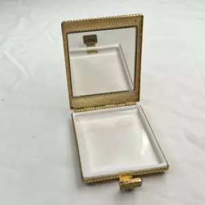 Specchio vintage Max Factor compatto anni 70 tono oro strass glam - Foto 1 di 7