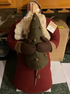 Primitive Dekor Vintage Honey & Me Stoff Weihnachten Weihnachtsmann Puppe 20 Zoll - Bild 1 von 1