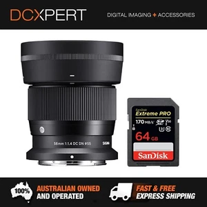 SIGMA 56MM F/1.4 DC DN CONTEMPORARY LENS FOR NIKON Z MOUNT (4351973) + SD CARD - Picture 1 of 4