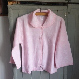 Vintage 80er 90er Bett Strickjacke Jacke Gr. M Rosa Herzen Strick Neu - Bild 1 von 9