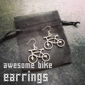 Bike Earrings Lovely Gift for Cyclists or Bike Rider Present Ear XT Necklace - Picture 1 of 3
