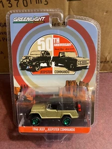 Greenlight Anniversary  1966 Jeep Jeepster Commando GREEN MACHINE CHASE - Picture 1 of 1