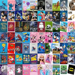 Kinder Motiv Kuscheldecke Fleece Decke Tagesdecke DBZ Naruto Patrol Pig Gamer - Bild 1 von 55