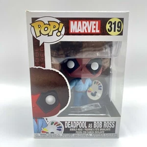 Funko Pop! Marvel Deadpool as Bob Ross # 319 Vinyl Figure Vaulted 2018 Damaged - Bild 1 von 6