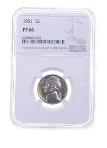 PF66 1951 Jefferson Nickel - Graded NGC *6134 - Picture 1 of 3
