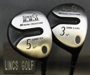 Set of 2 Royal Collection BBD 14° 3 & 21° 5 Woods Stiff/Regular Graphite Shafts - Picture 1 of 7