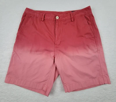 Shorts Vineyard Vines Island rosa ombre masculino tamanho 33 8" costura interna 100% algodão chino - Imagem 1 de 4