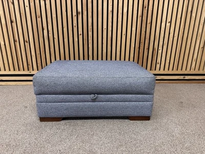  Dfs Storage Footstool, Blue, Fabric RRP £349 - Image 1 of 4
