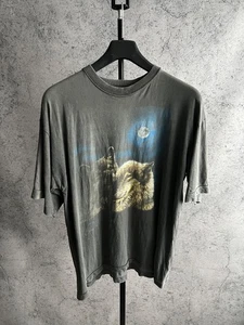 Vintage 1990s Wolf Print T-Shirt One Stitching Grey Herren Tee Rare Retro - Bild 1 von 21