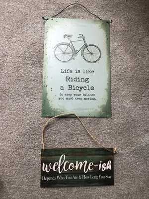 2 SIGNS NOVELTY ONE METAL AND ONE WOOD - image 1 of 4