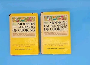 Meta Givens Modern Encyclopedia of Cooking Vol 1 + 2 HBDJ 1969 Recipes Cookbook - Picture 1 of 22
