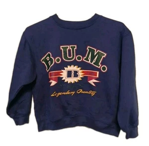 Vintage kids/youth B.U.M Sweatshirt Size M(10-12) used blue Used As-Is - Picture 1 of 7