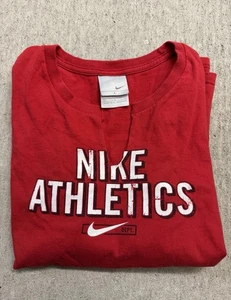 Vintage Y2K Nike Girls Youth Size L Long Sleeve Tee Shirt Red Logo Used Clean - Picture 1 of 3