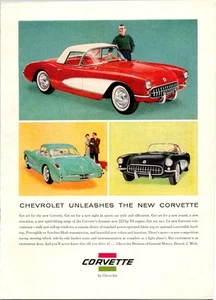 Corvette automobile 1956 original vintage ad 1950s illus cars classic Chevrolet - Picture 1 of 1
